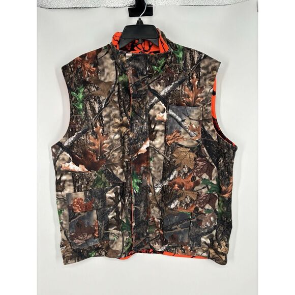 Realtree Camo Tree Camouflage Full Zip Up Vest Jacket Cargo Pockets Mens XXL 2XL - Picture 1 of 7